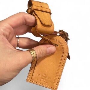 Louis Vuitton Tan Leather Bag Tag